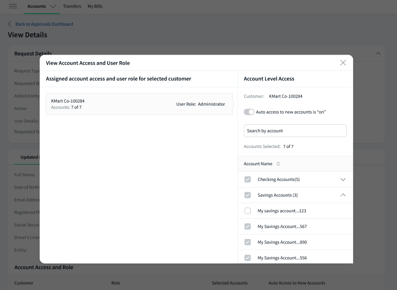 View Account Access and User Role